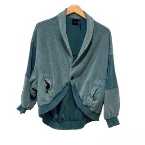 BLUE TERRYCLOTH URBAN JACKET. WORN ONCE- SIZE M/ L BUT CAN FIT ANY